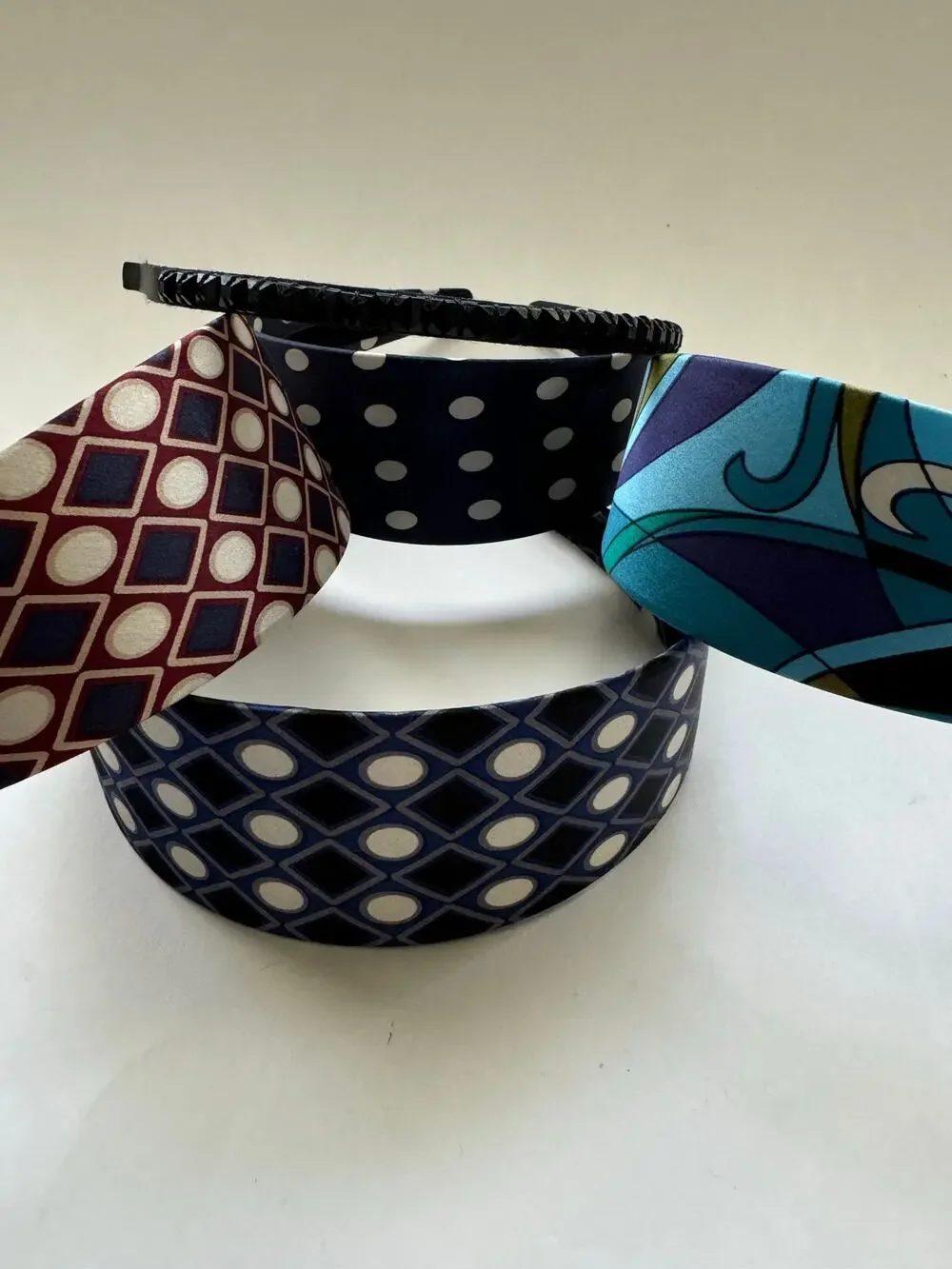 NWOT A Bundle of Five Head Bands- Retro Print and Black Rhinestone